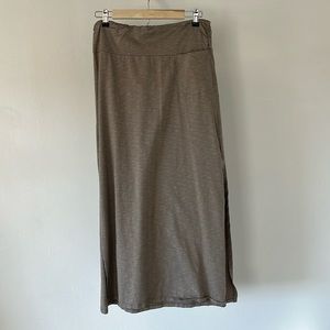 Toad & Co. Khaki Maxi Skirt w/ Side-Splits-Large